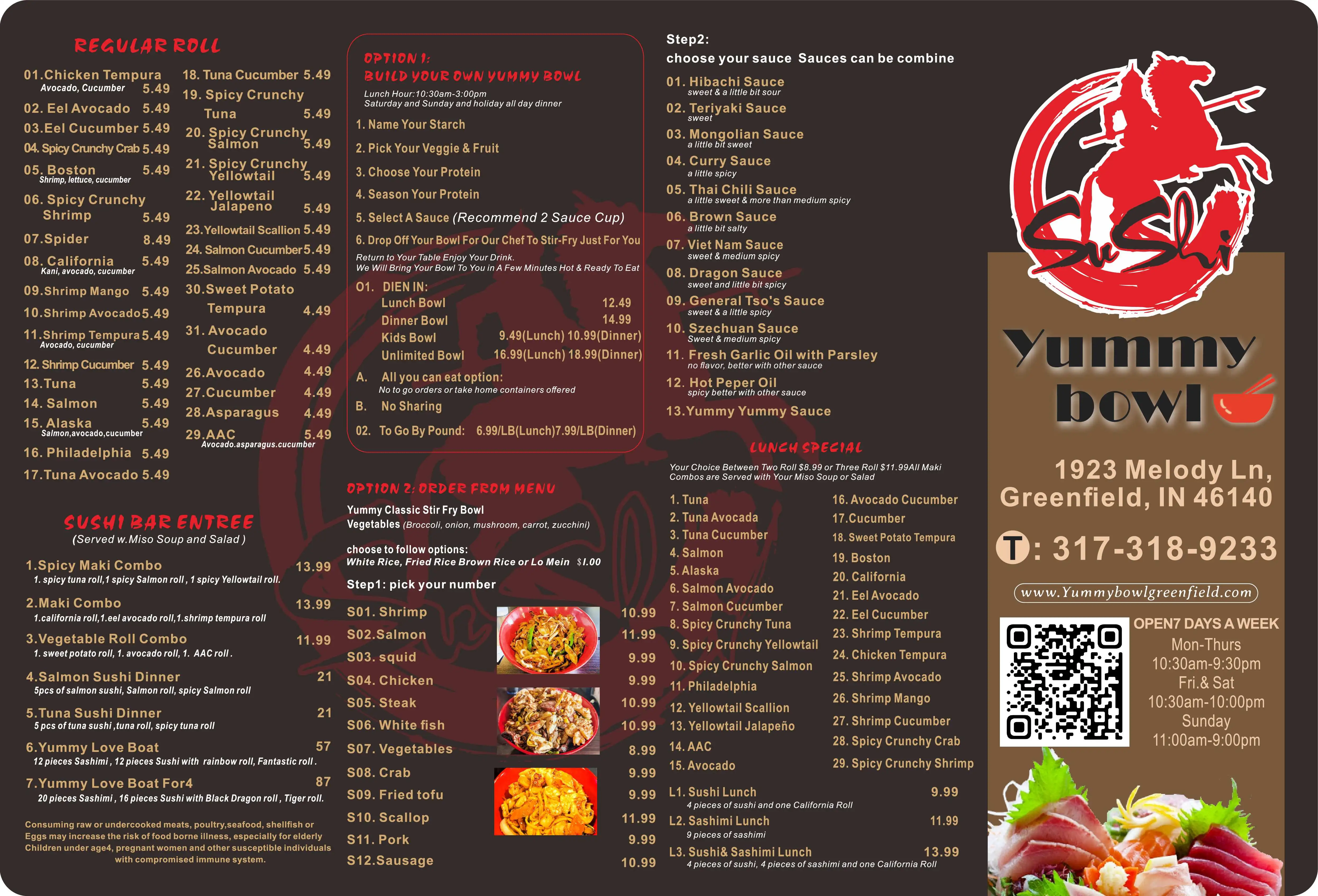 Menu page 1