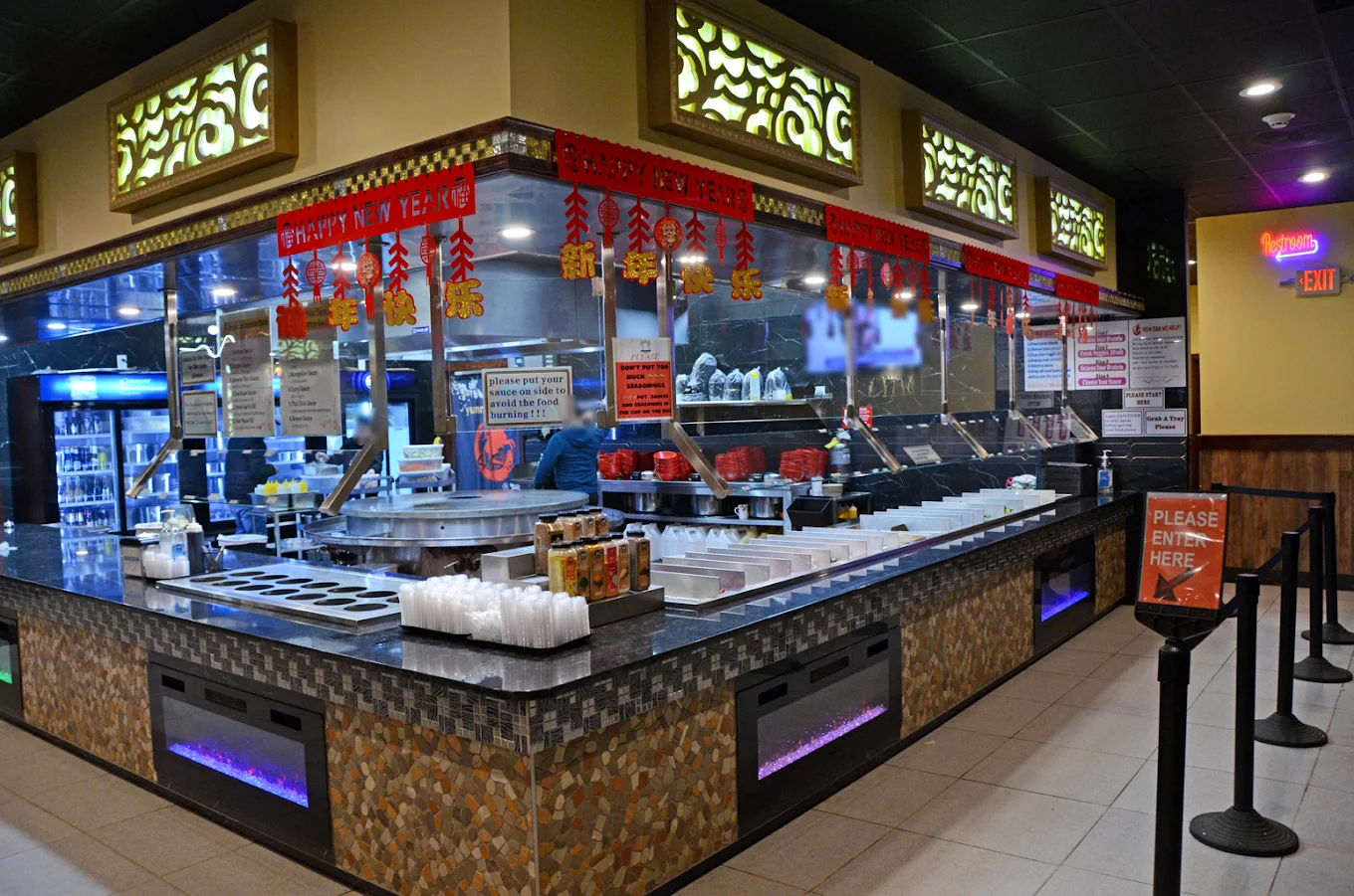 Warm interior corner at Yummy Bowl